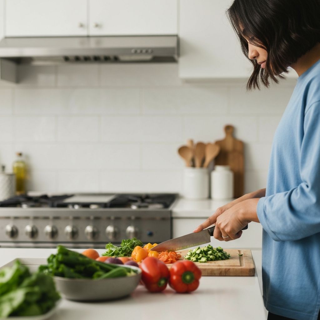 Person preparing healthy meal